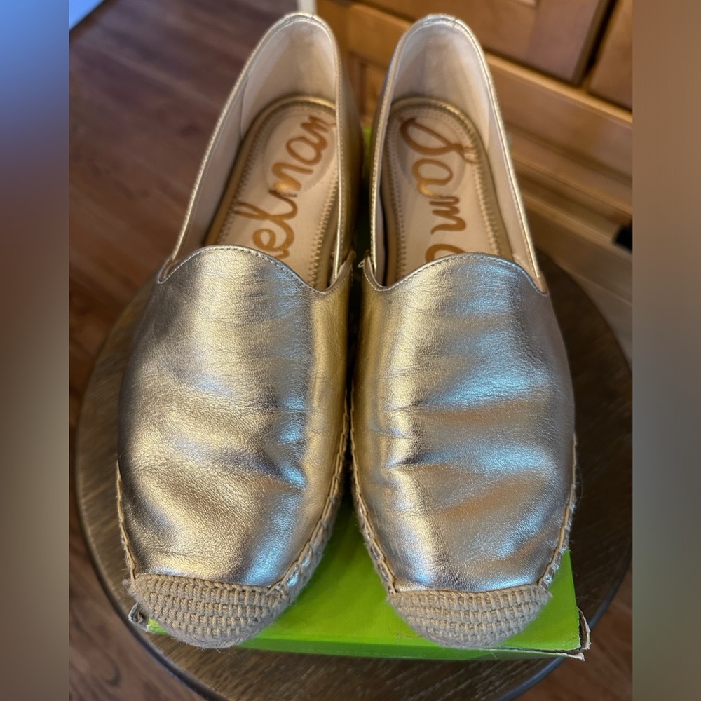 Sam Edelman Gold Espadrille Slip-Ons